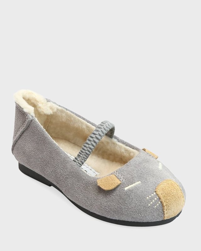 Mousie Embroidered Suede Flats, Baby/Toddler/Kids